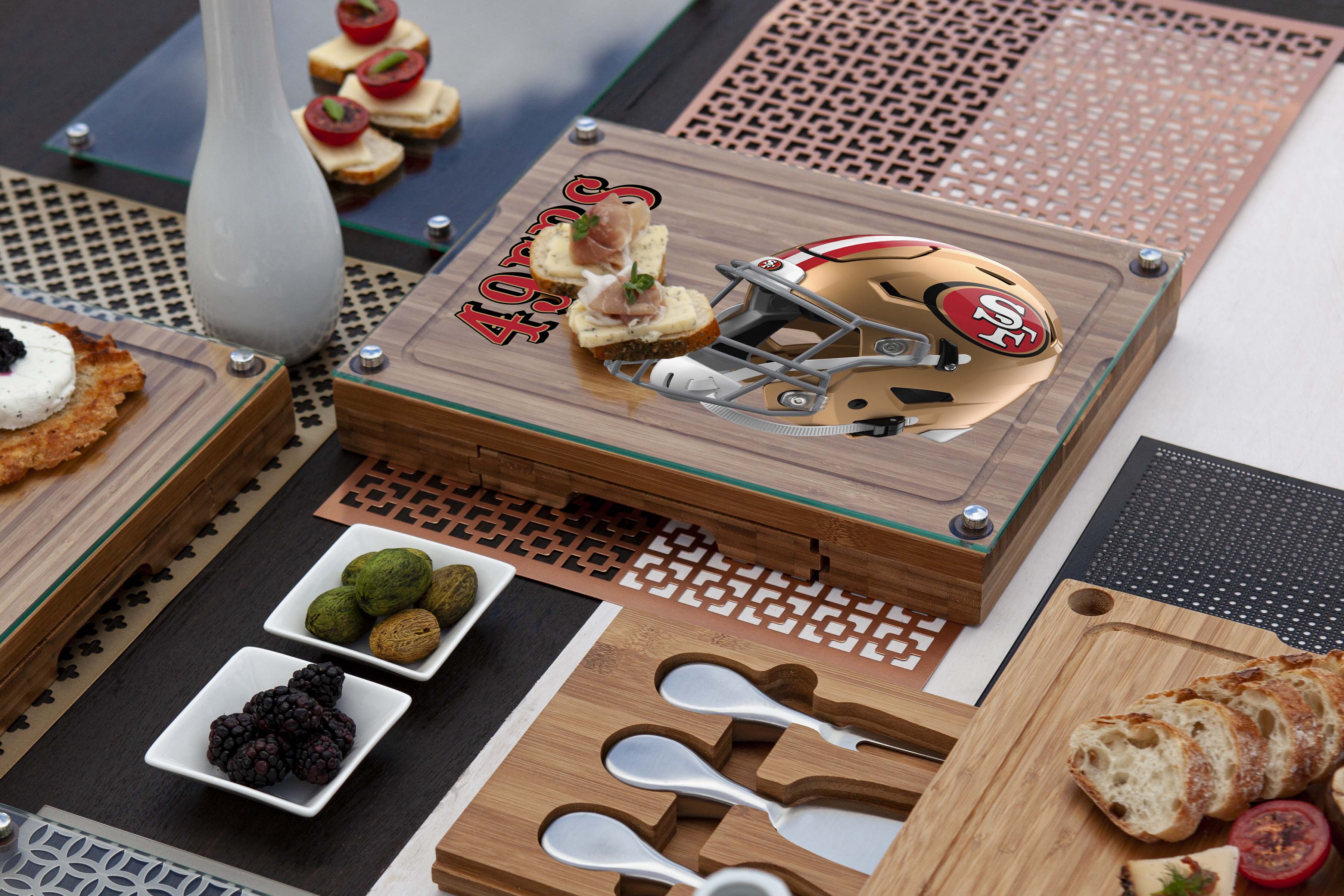 San Francisco 49ers - Concerto Glass Top Cheese Cutting Board & Tools Set