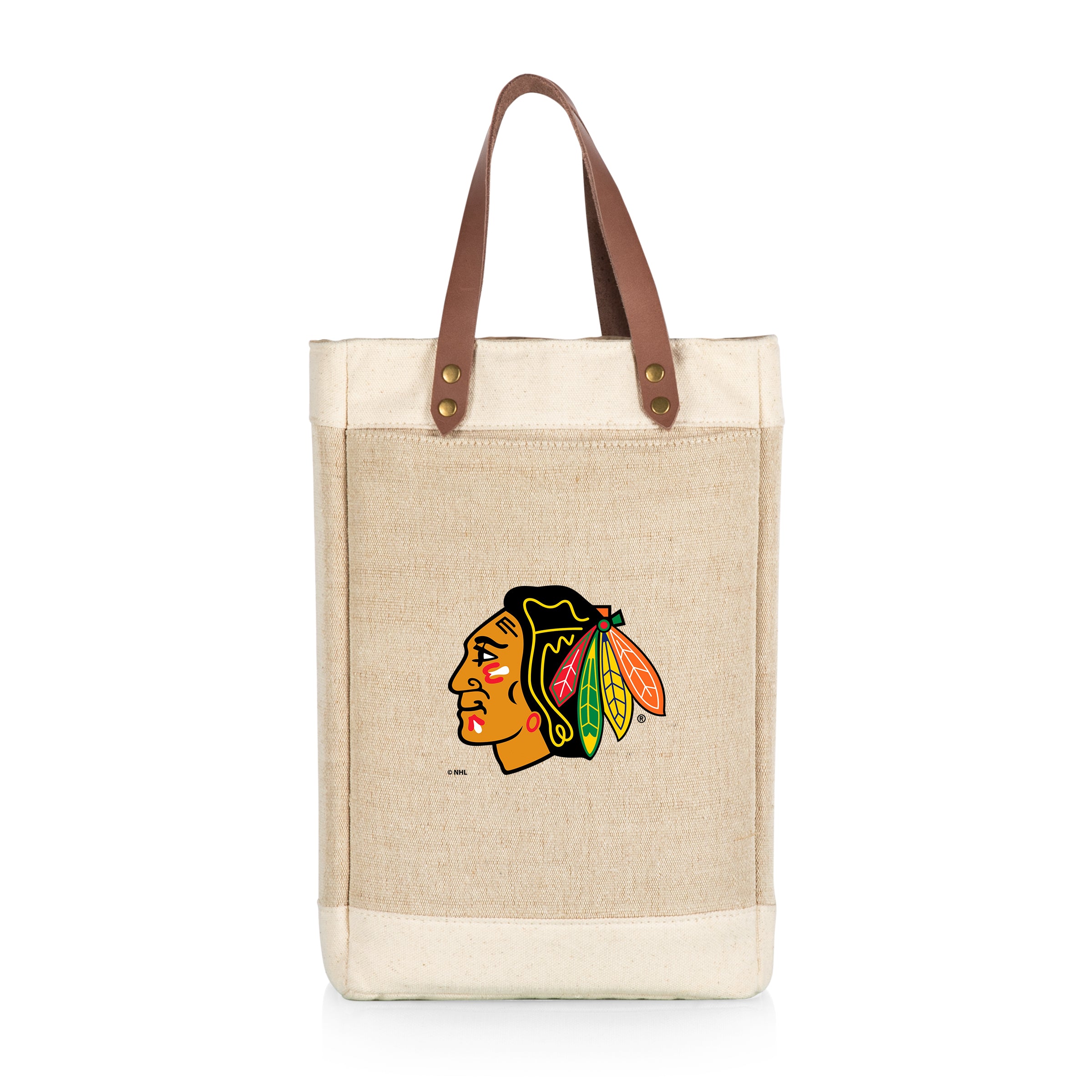 Chicago Blackhawks - Pinot Jute 2 Bottle Insulated Wine Bag