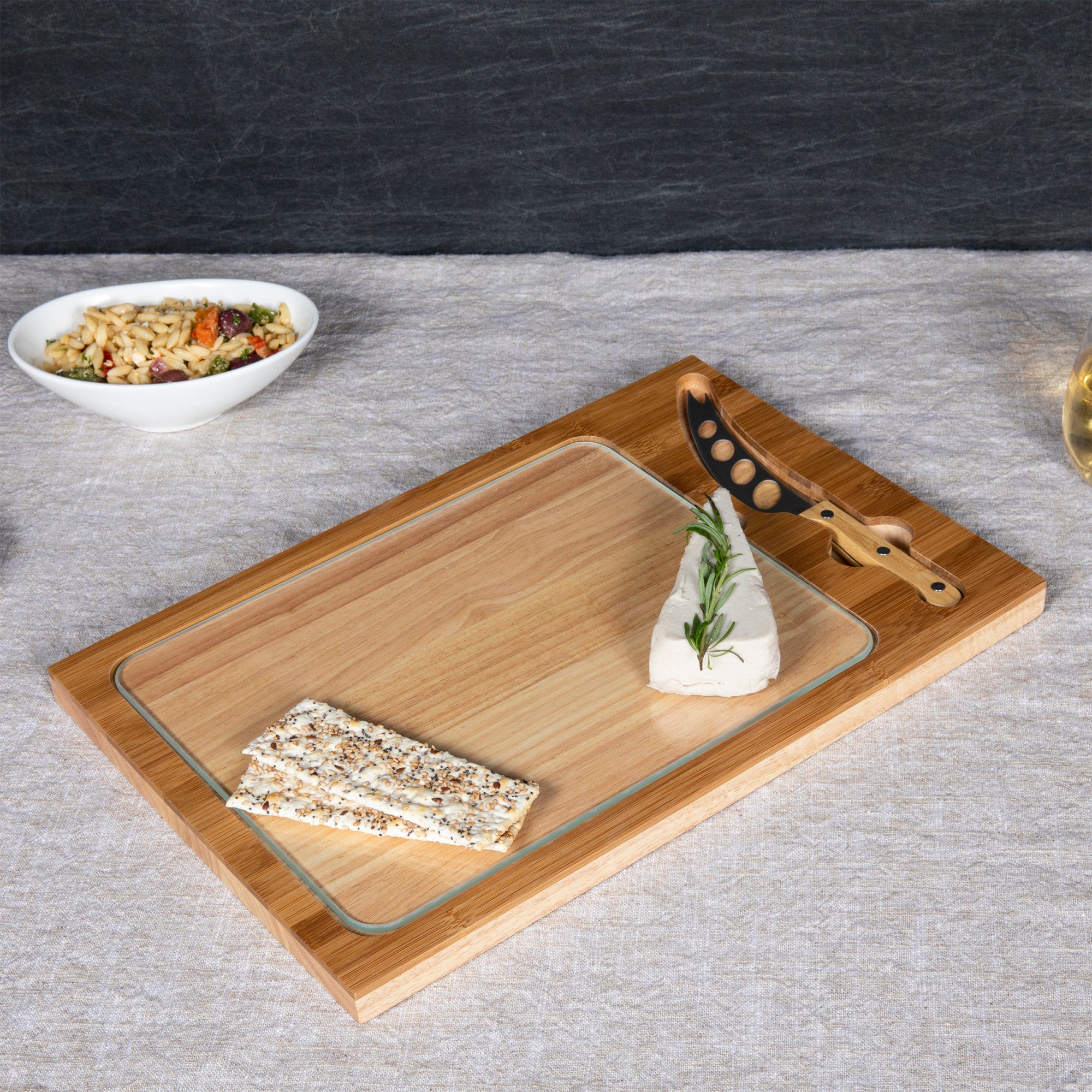 Icon Glass Top Cutting Board & Knife Set