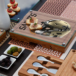 New Orleans Saints - Concerto Glass Top Cheese Cutting Board & Tools Set