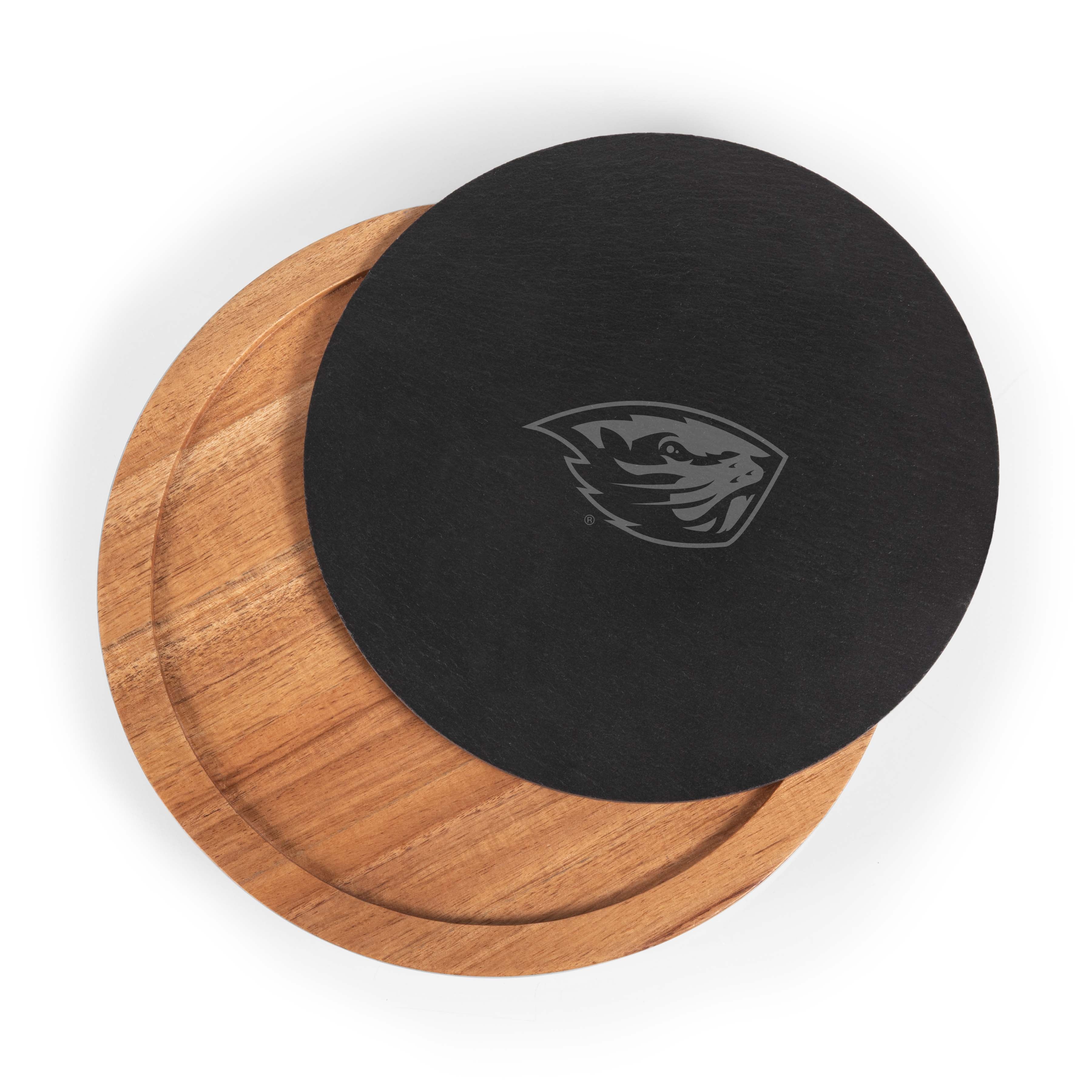 Oregon State Beavers - Insignia Acacia and Slate Serving Board with Cheese Tools