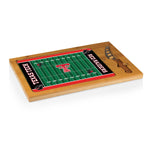 Texas Tech Red Raiders Football Field - Icon Glass Top Cutting Board & Knife Set