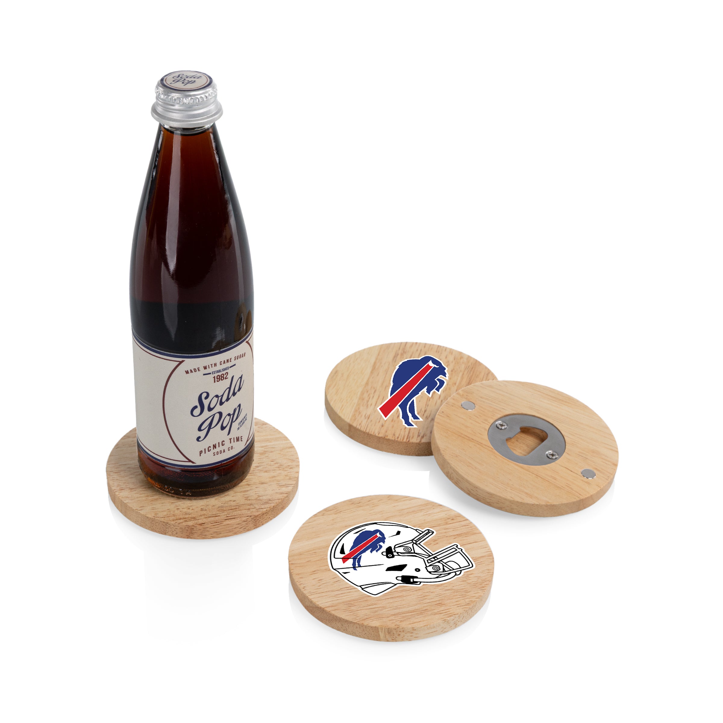 Buffalo Bills - Coasters with Bottle Openers Set of 4
