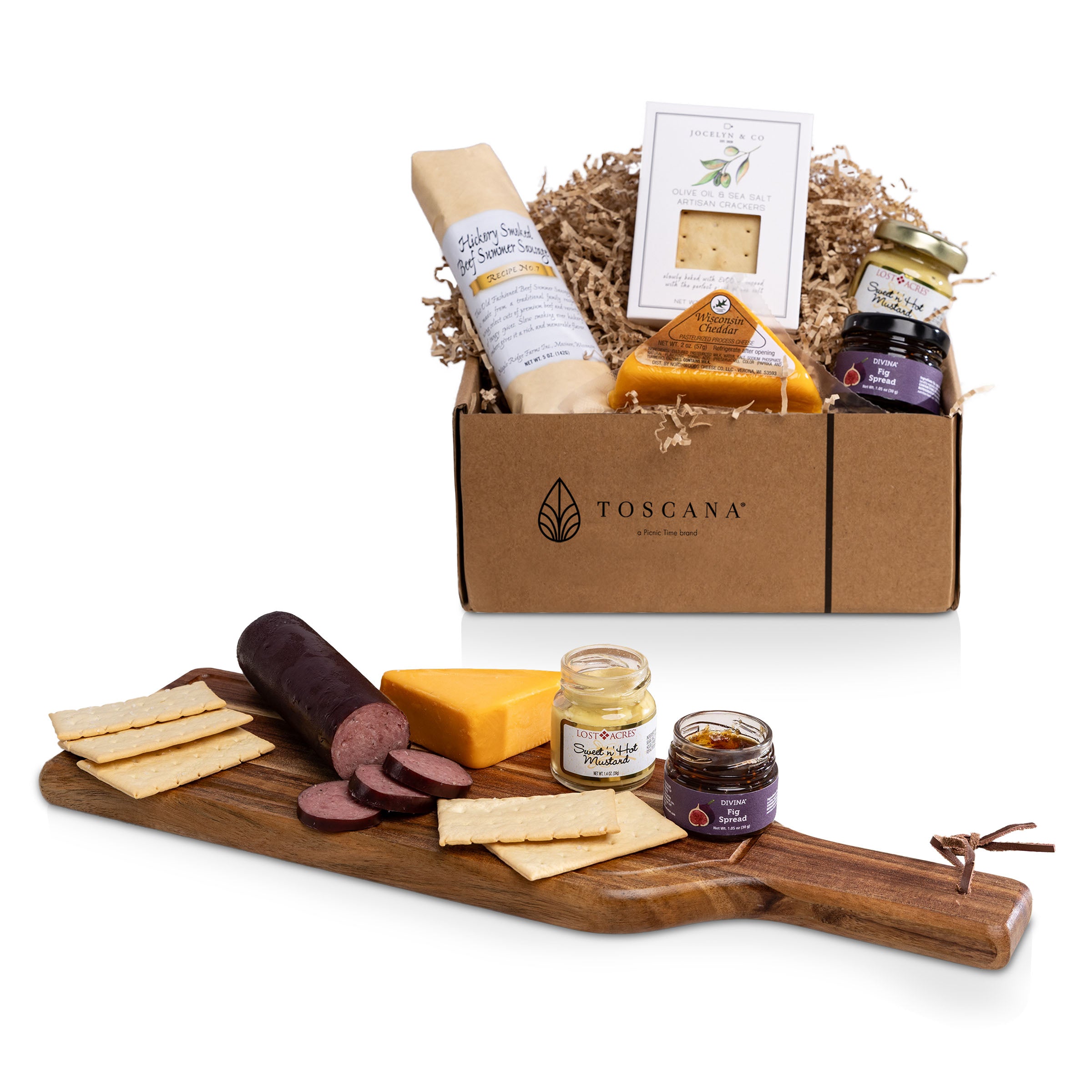 Botella Cheese Board with Gourmet Gift Pack