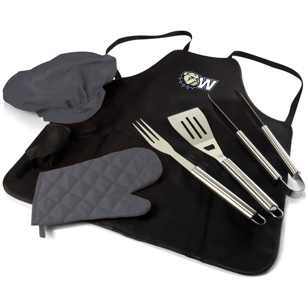 Wingate University Bulldogs - BBQ Apron Tote Pro Grill Set