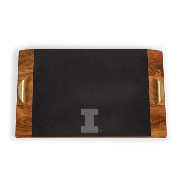 Illinois Fighting Illini - Covina Acacia and Slate Serving Tray