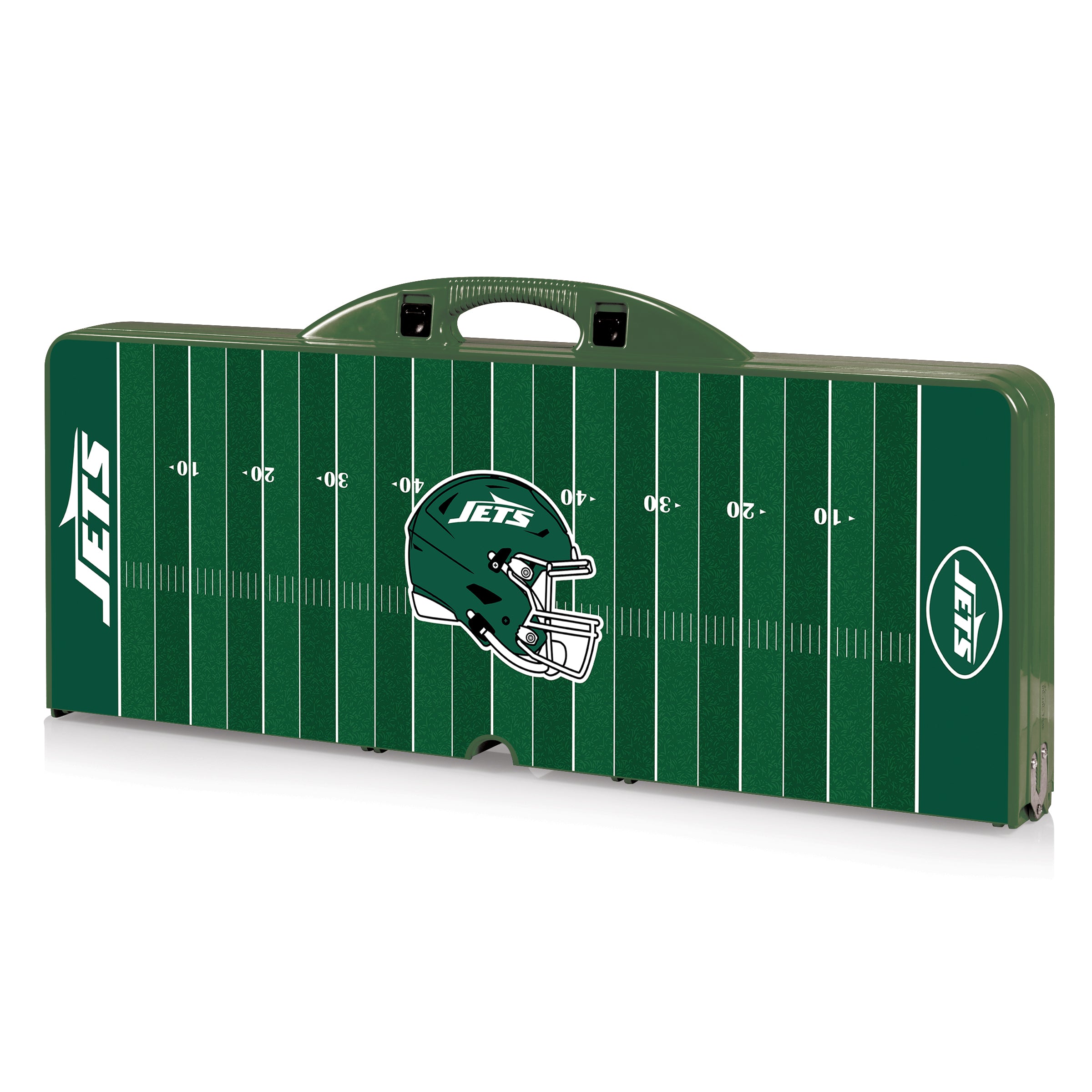 New York Jets Football Field - Picnic Table Portable Folding Table with Seats