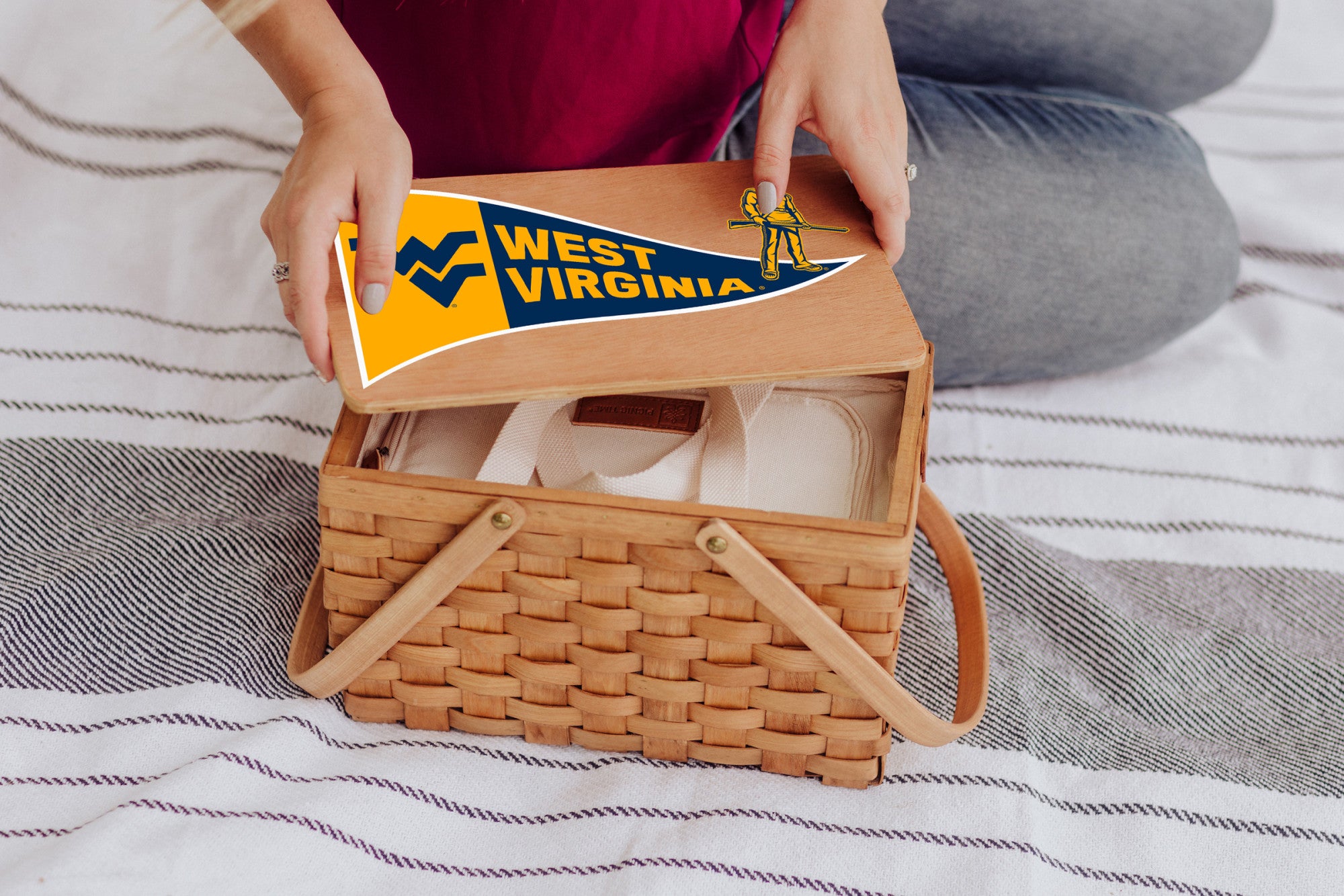 West Virginia Mountaineers - Poppy Personal Picnic Basket