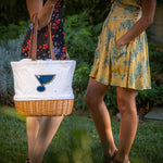 St Louis Blues - Coronado Canvas and Willow Basket Tote