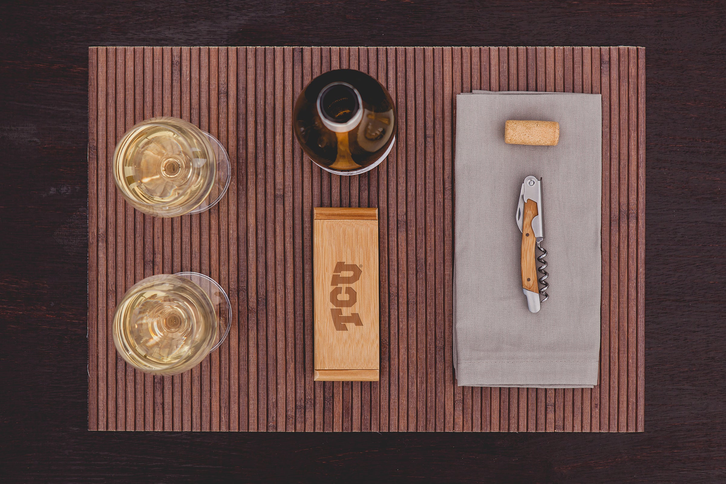 TCU Horned Frogs - Elan Deluxe Corkscrew In Bamboo Box