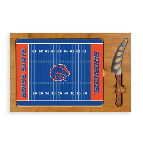 Boise State Broncos Football Field - Icon Glass Top Cutting Board & Knife Set