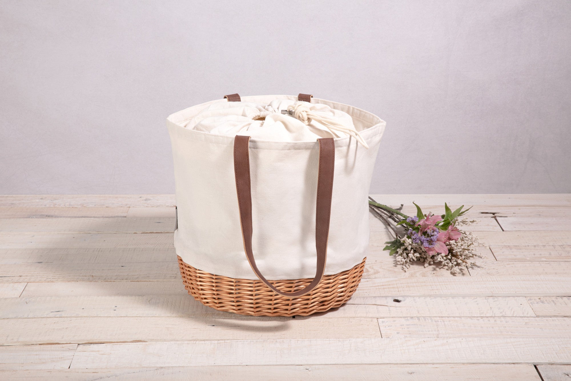 Winnipeg Jets - Coronado Canvas and Willow Basket Tote