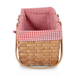 Farmhouse Basket - Red and White Gingham Basket Empty