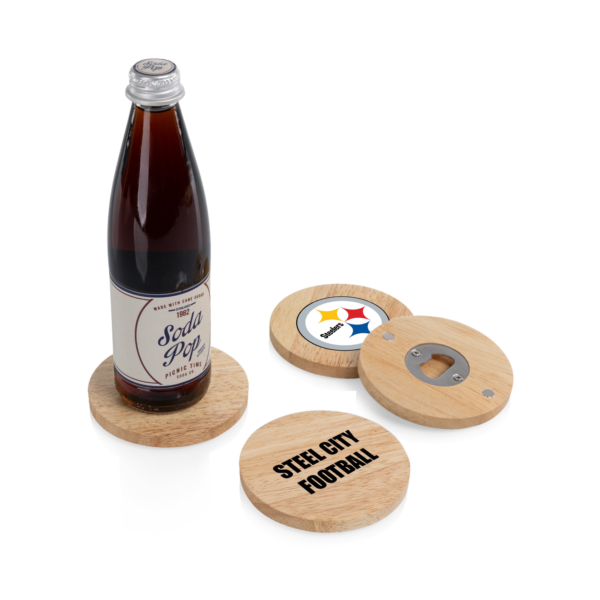 Pittsburgh Steelers - Coasters with Bottle Openers Set of 4