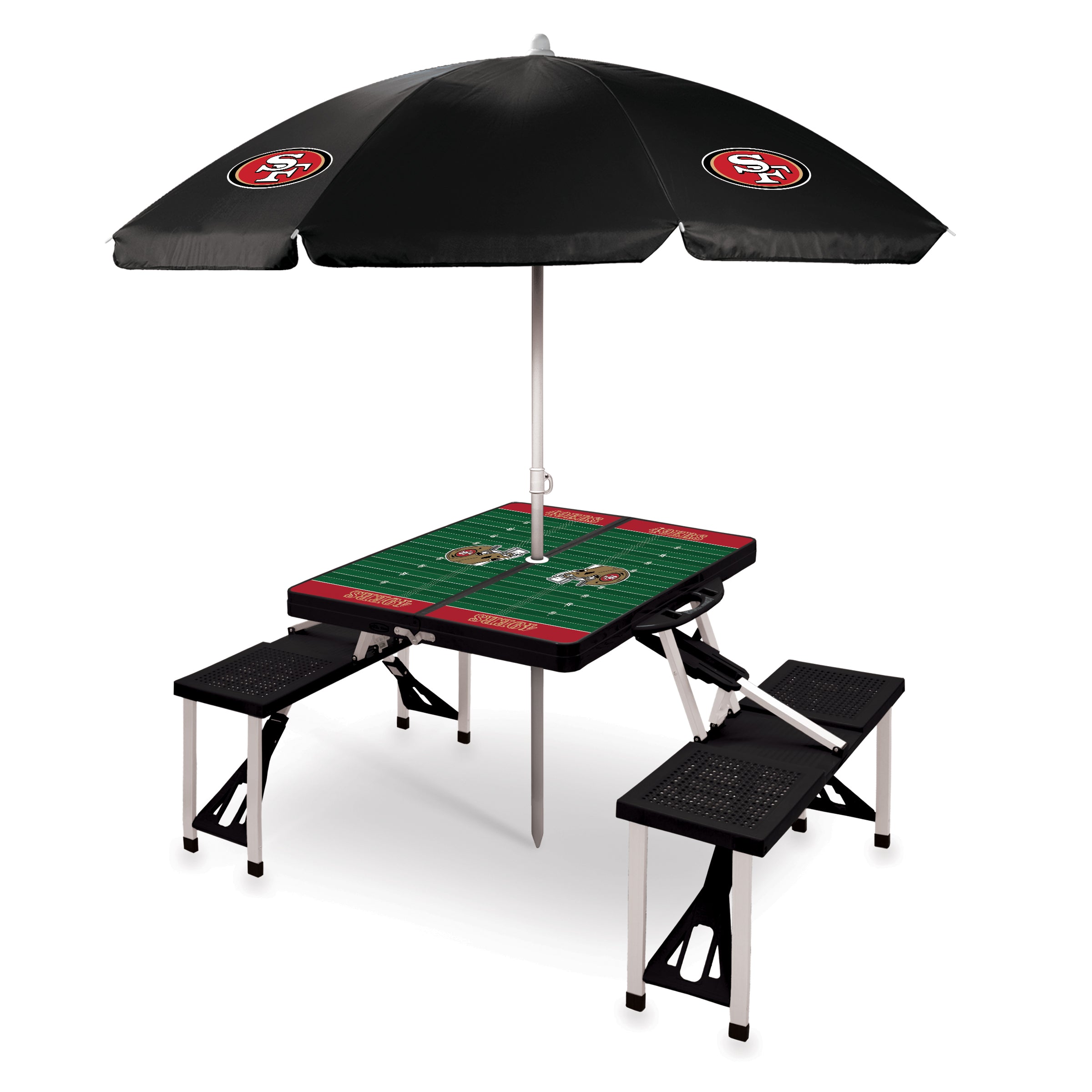 Picnic Table Portable Folding Table with Seats and Umbrella