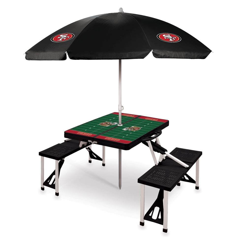 Picnic Table Portable Folding Table with Seats and Umbrella