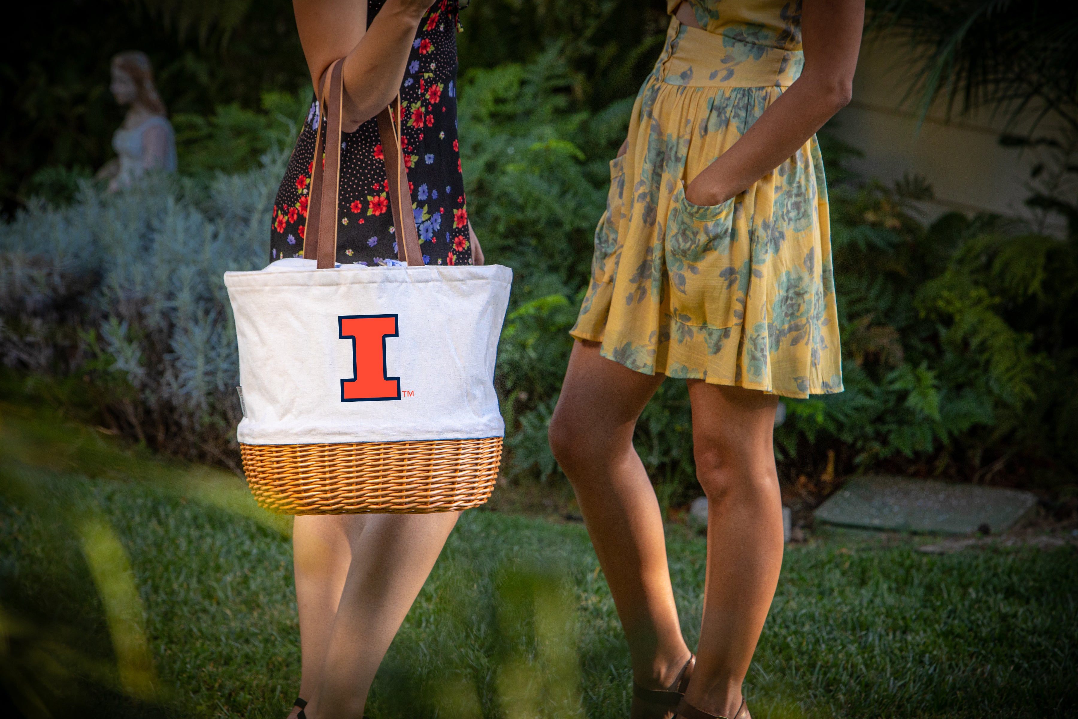 Illinois Fighting Illini - Coronado Canvas and Willow Basket Tote