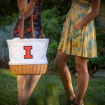 Illinois Fighting Illini - Coronado Canvas and Willow Basket Tote