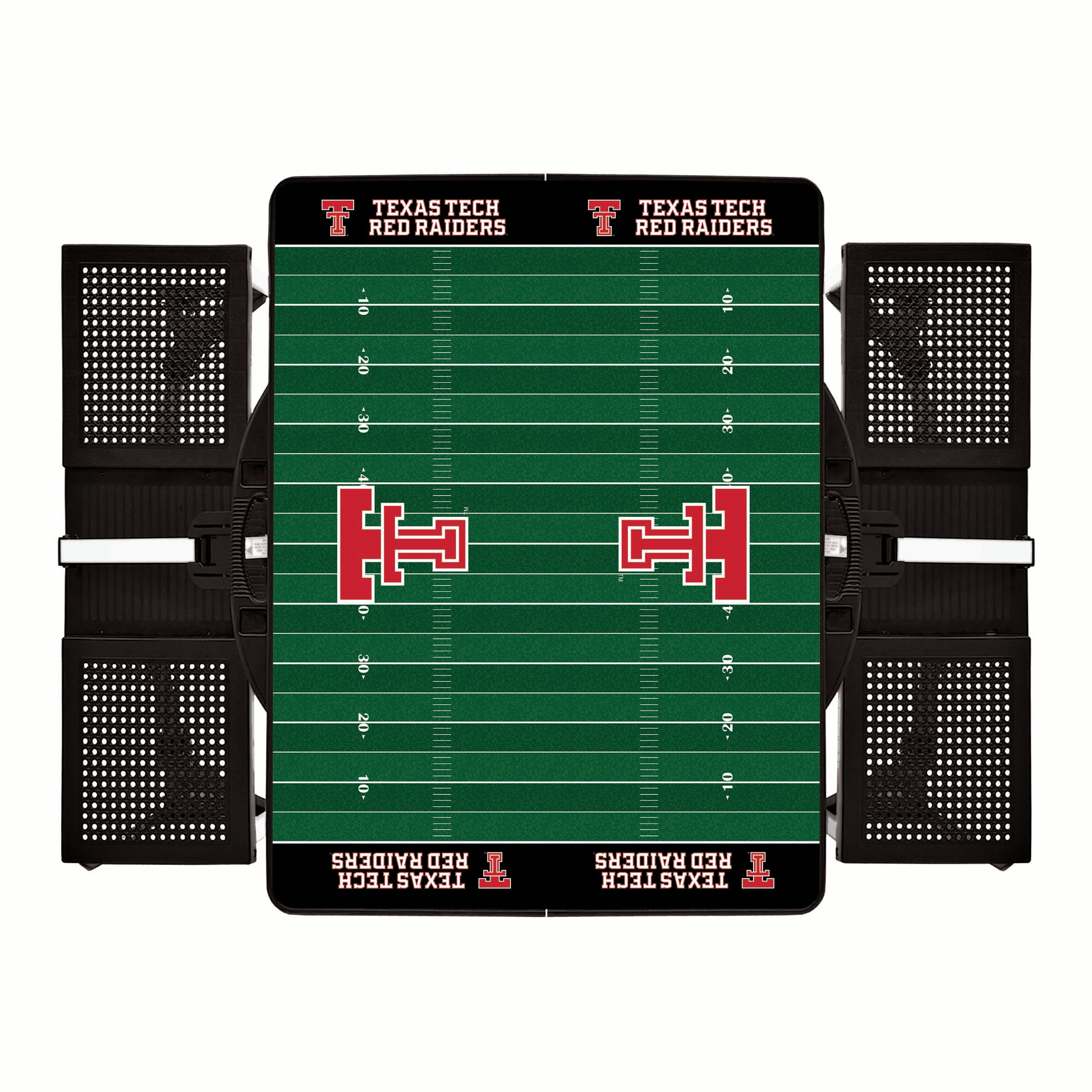 Texas Tech Red Raiders Football Field - Picnic Table Portable Folding Table with Seats