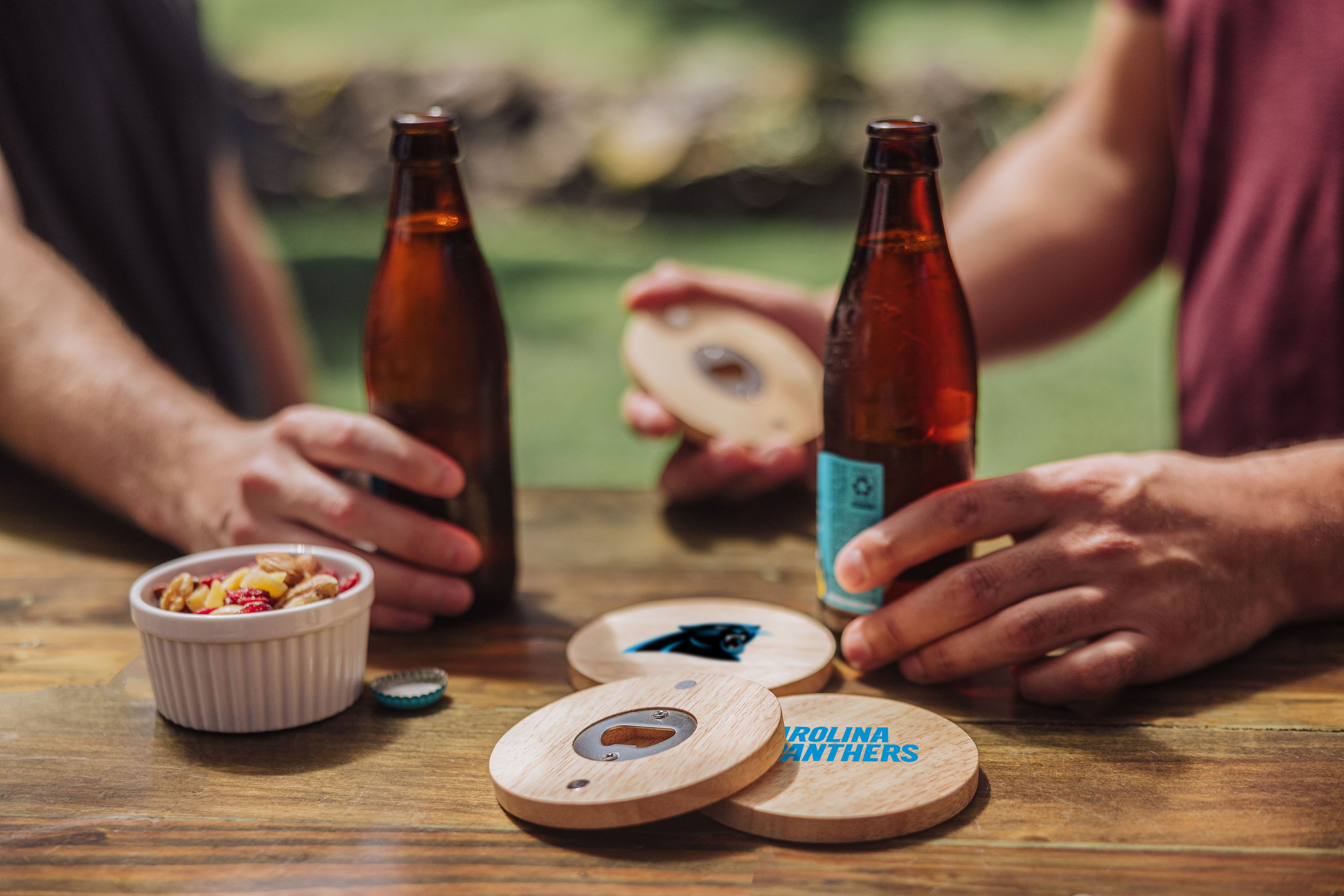 Carolina Panthers - Coasters with Bottle Openers Set of 4