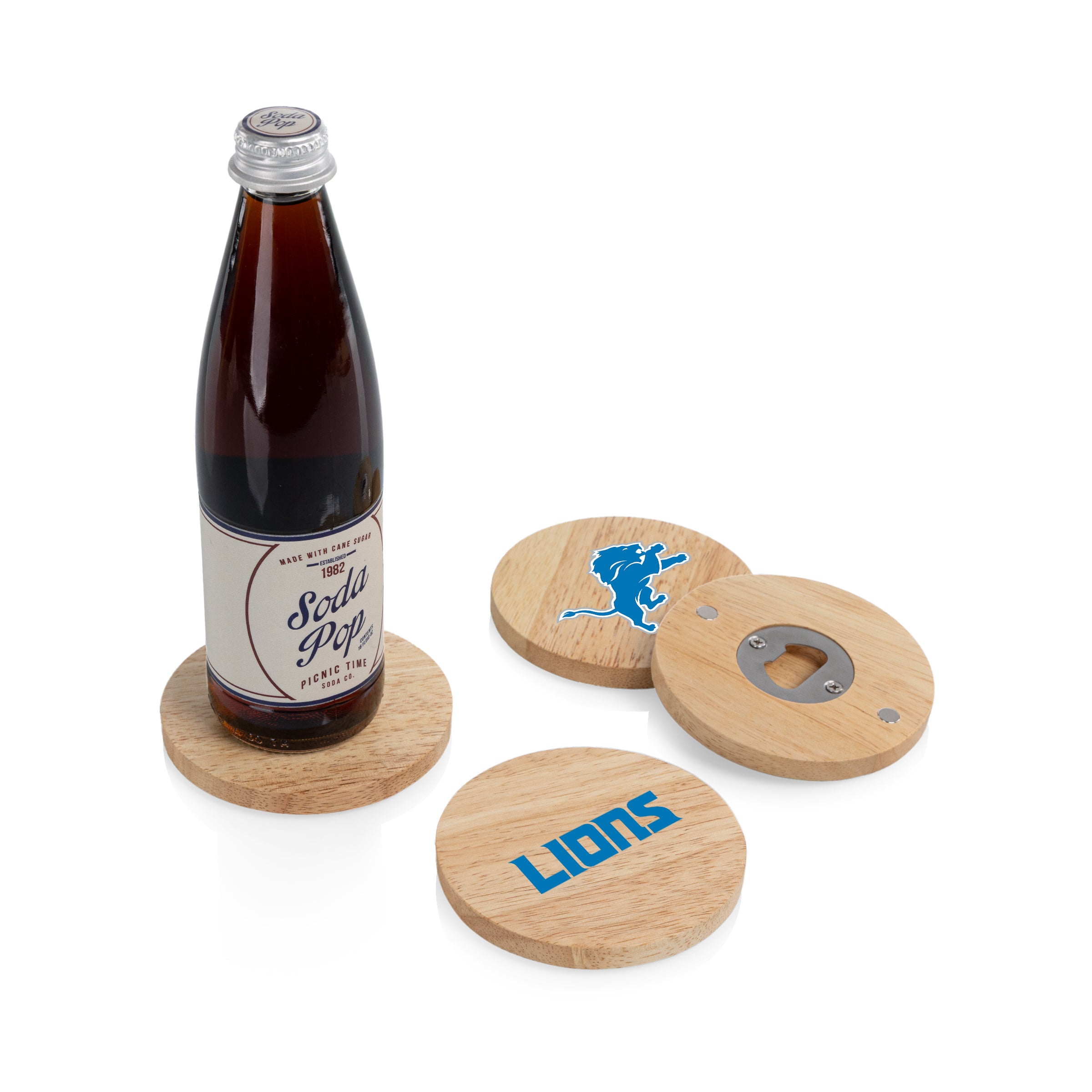 Detroit Lions - Coasters with Bottle Openers Set of 4