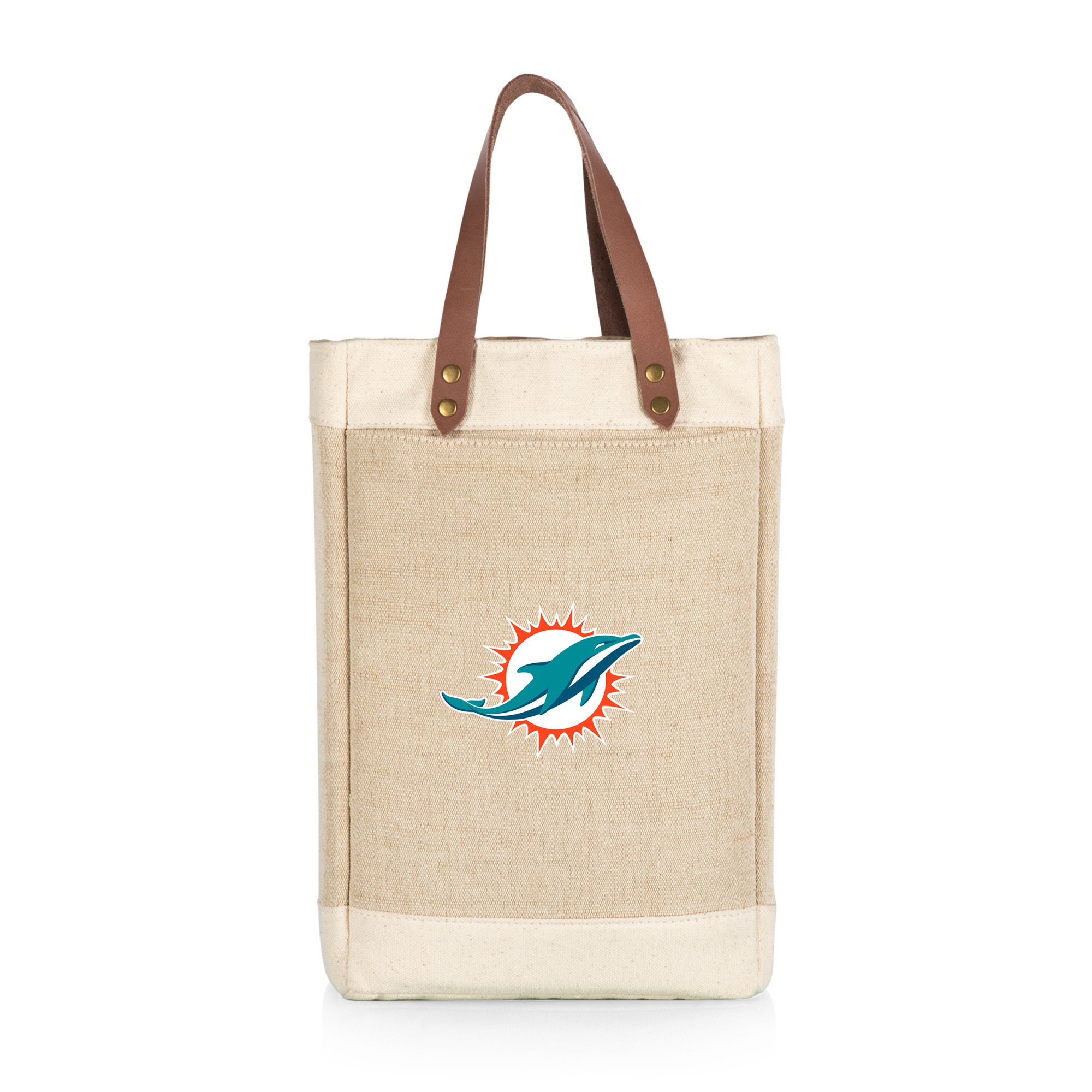 Miami Dolphins - Pinot Jute 2 Bottle Insulated Wine Bag