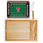 Texas Tech Red Raiders Football Field - Icon Glass Top Cutting Board & Knife Set