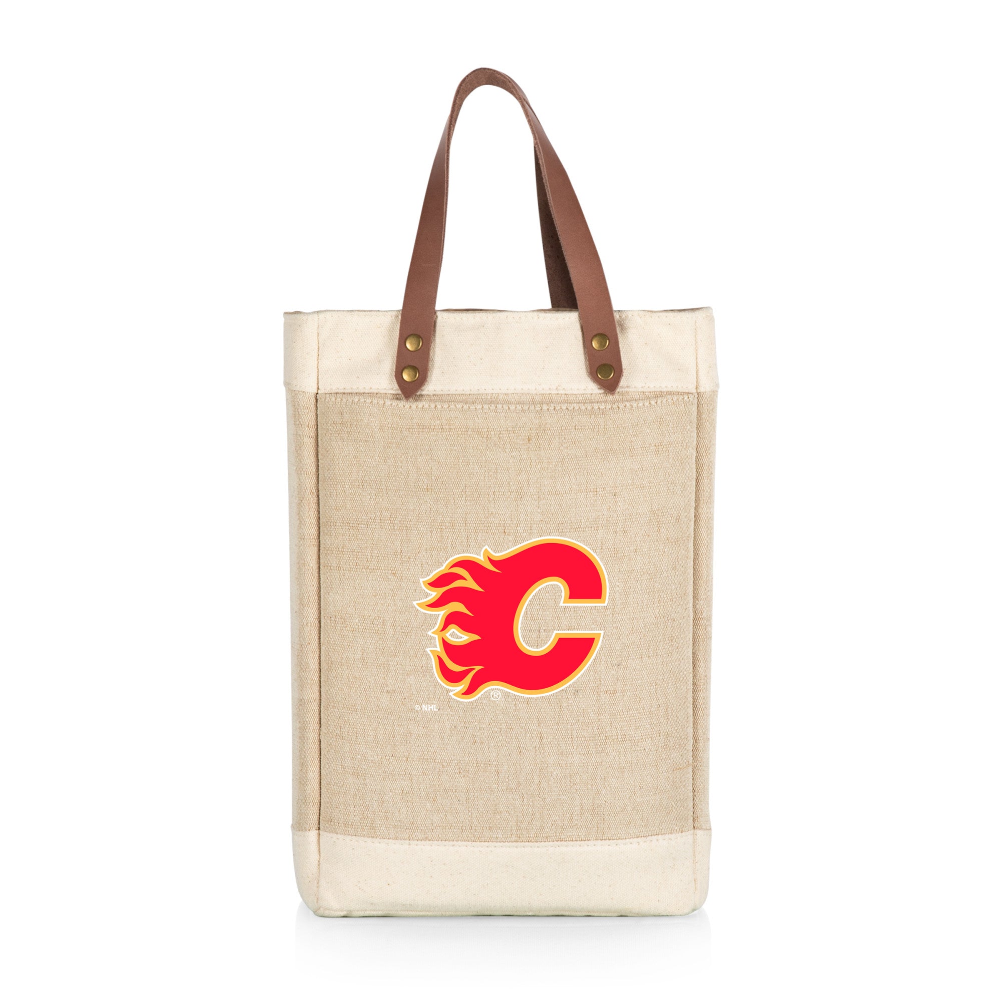 Calgary Flames - Pinot Jute 2 Bottle Insulated Wine Bag