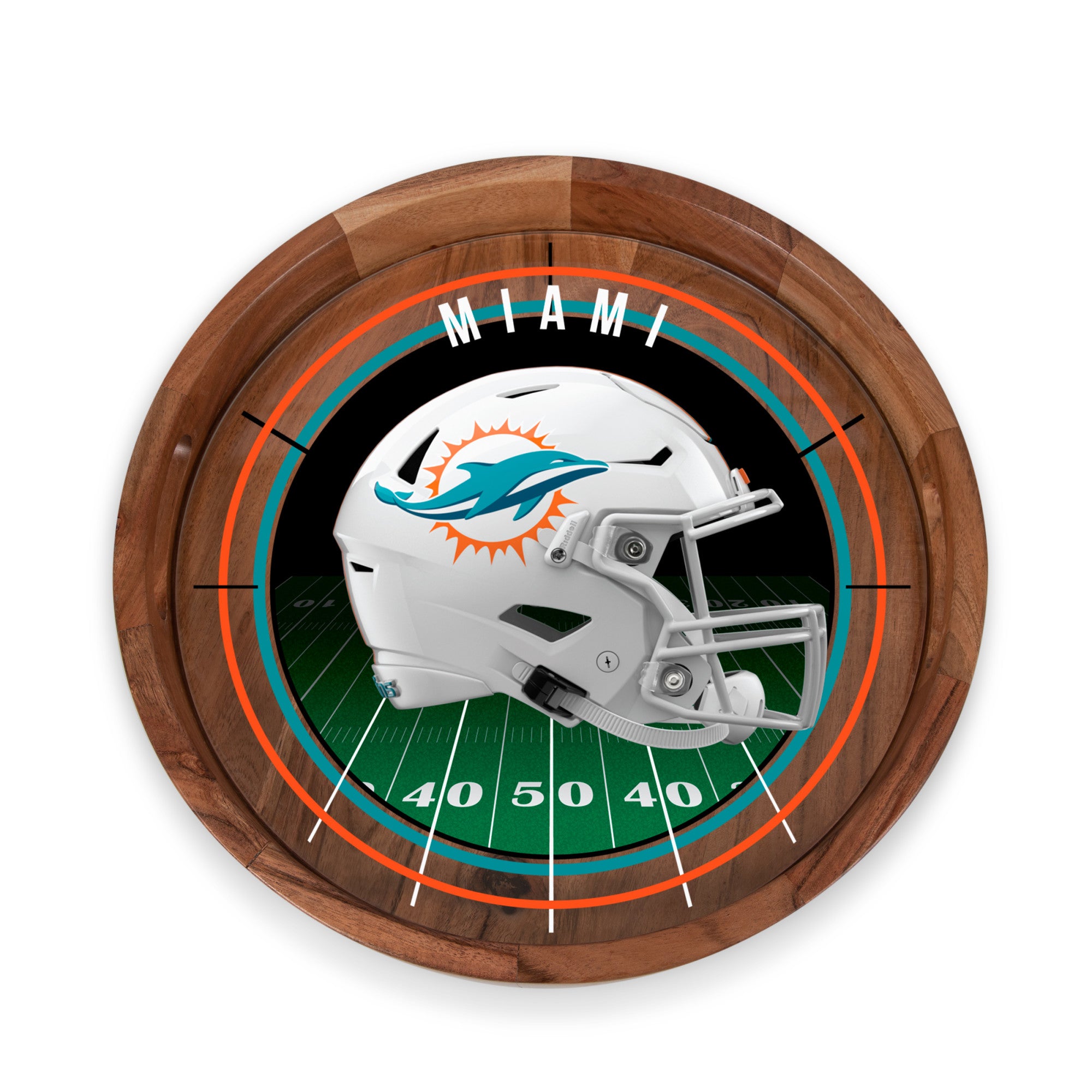 Miami Dolphins - Barista Serving Tray with Glass Insert