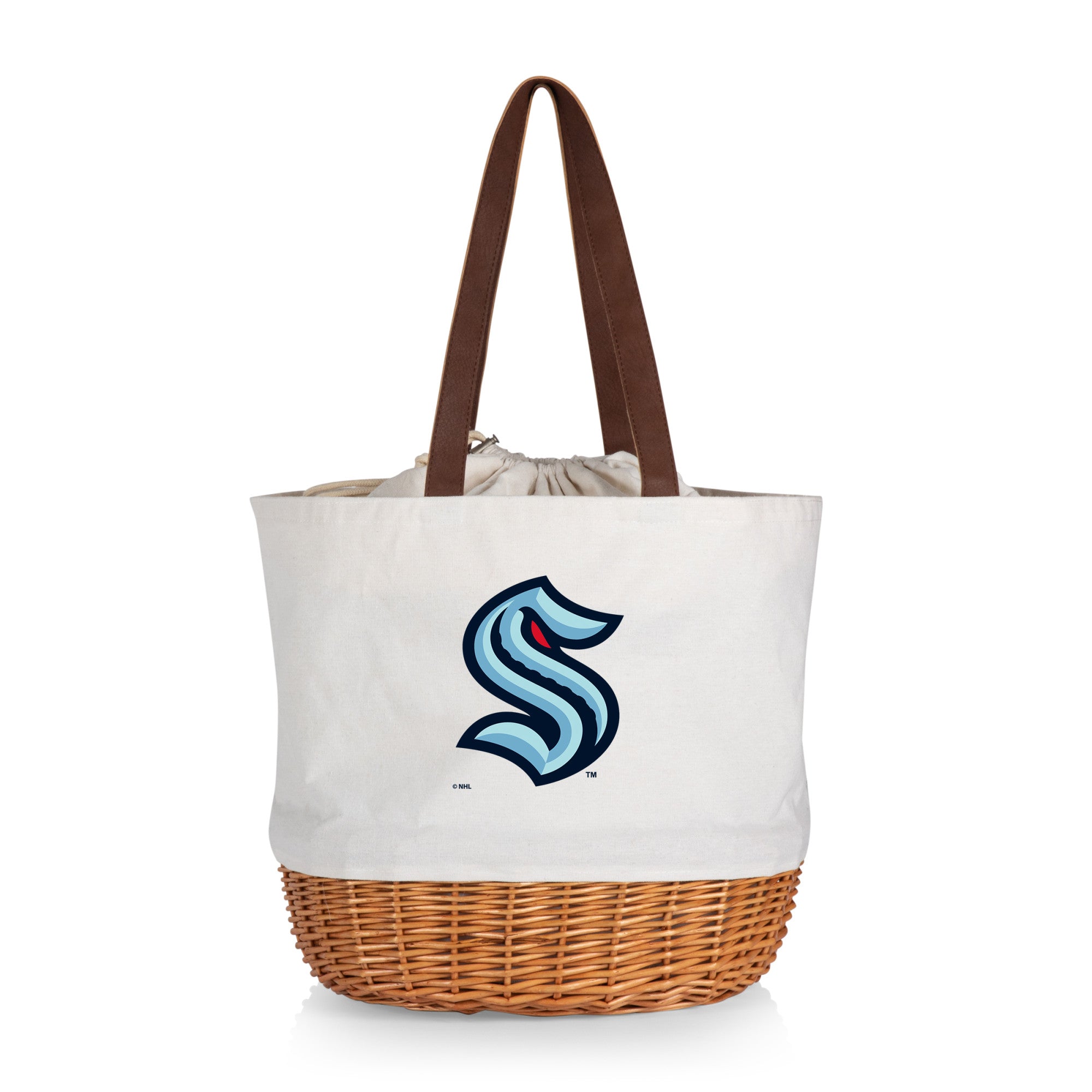 Seattle Kraken - Coronado Canvas and Willow Basket Tote