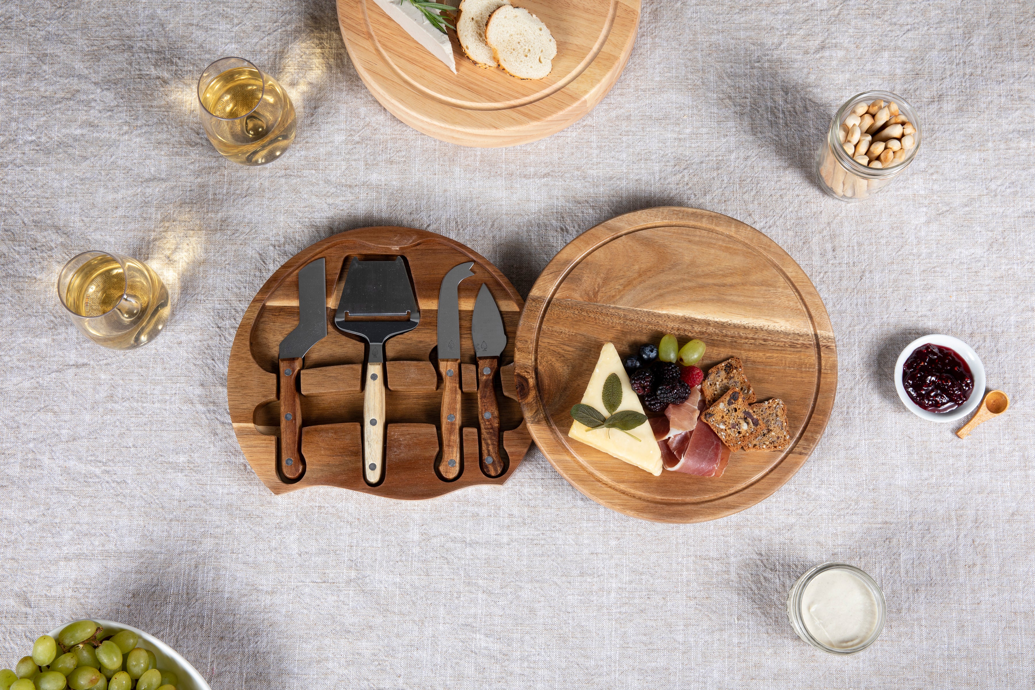 Monogram - Acacia Circo Cheese Cutting Board & Tools Set