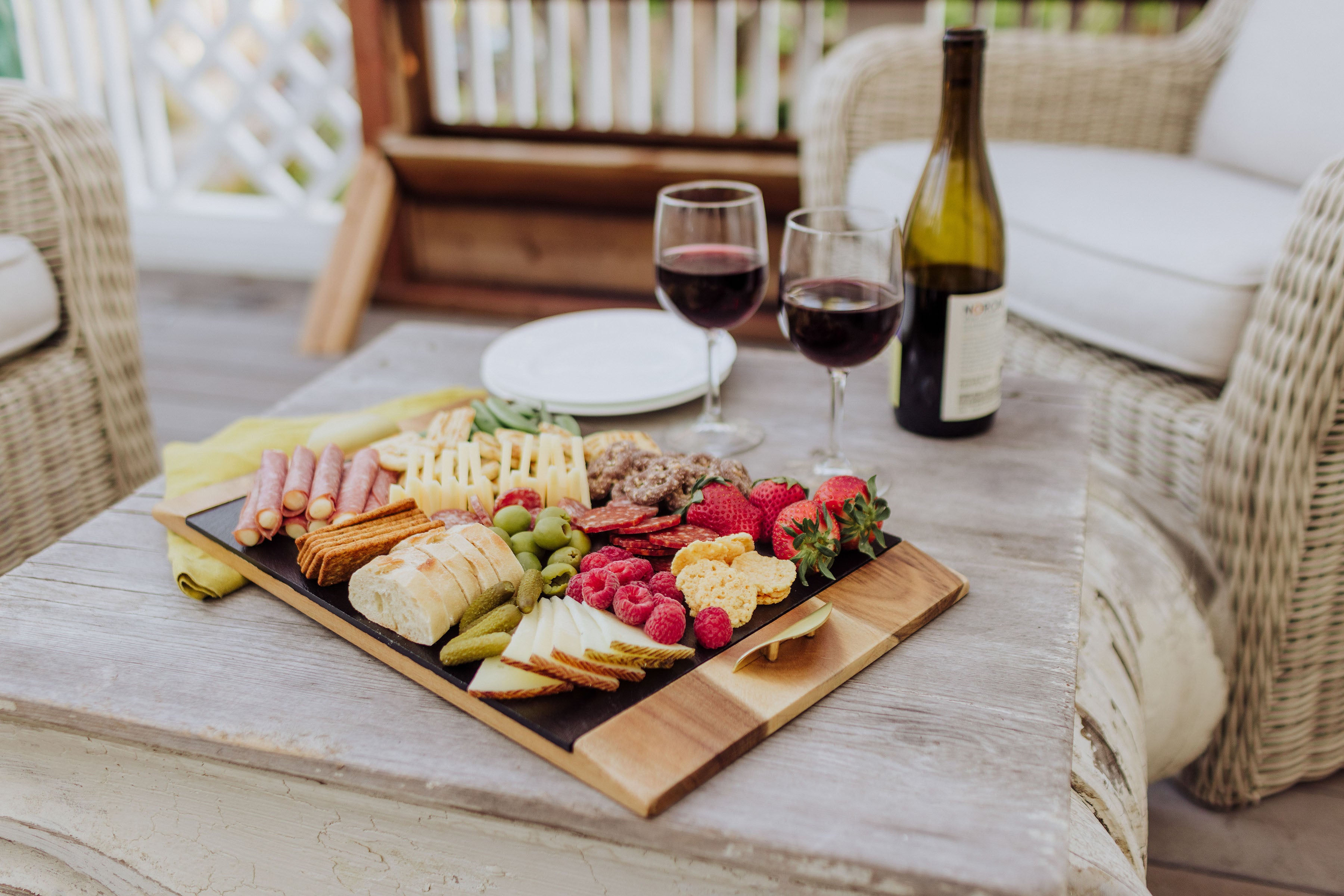 Beauty & the Beast - Covina Acacia and Slate Serving Tray