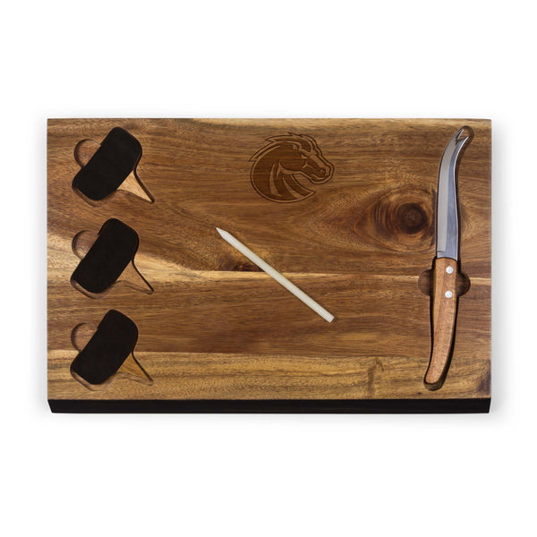Boise State Broncos - Delio Acacia Cheese Cutting Board & Tools Set