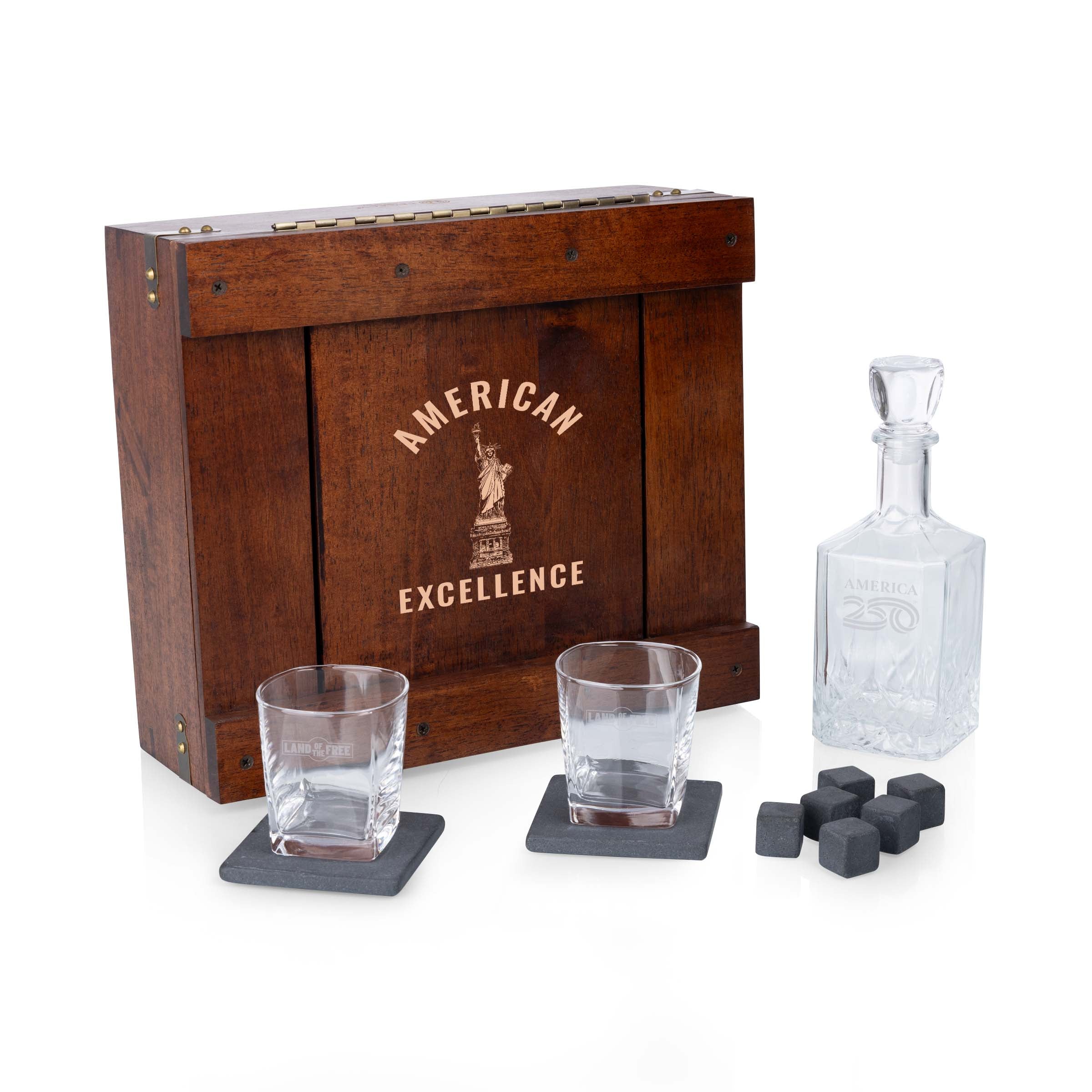 America250 American Excellence - Whiskey Box Gift Set with Decanter