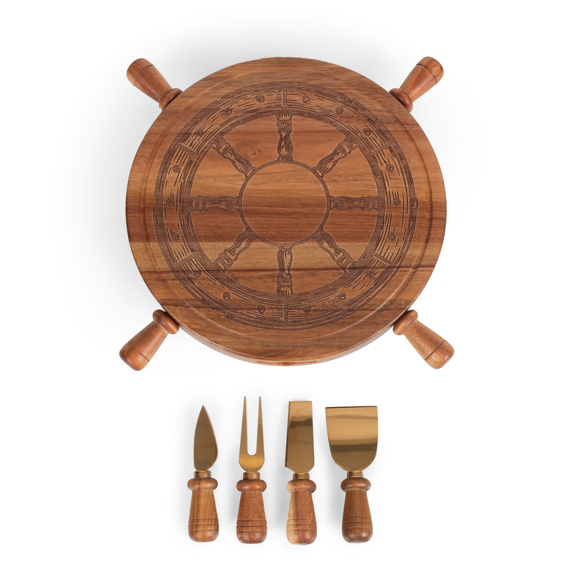 Helmsman Lazy Susan Cheese Board with Tool Set