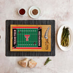 Texas Tech Red Raiders Football Field - Icon Glass Top Cutting Board & Knife Set