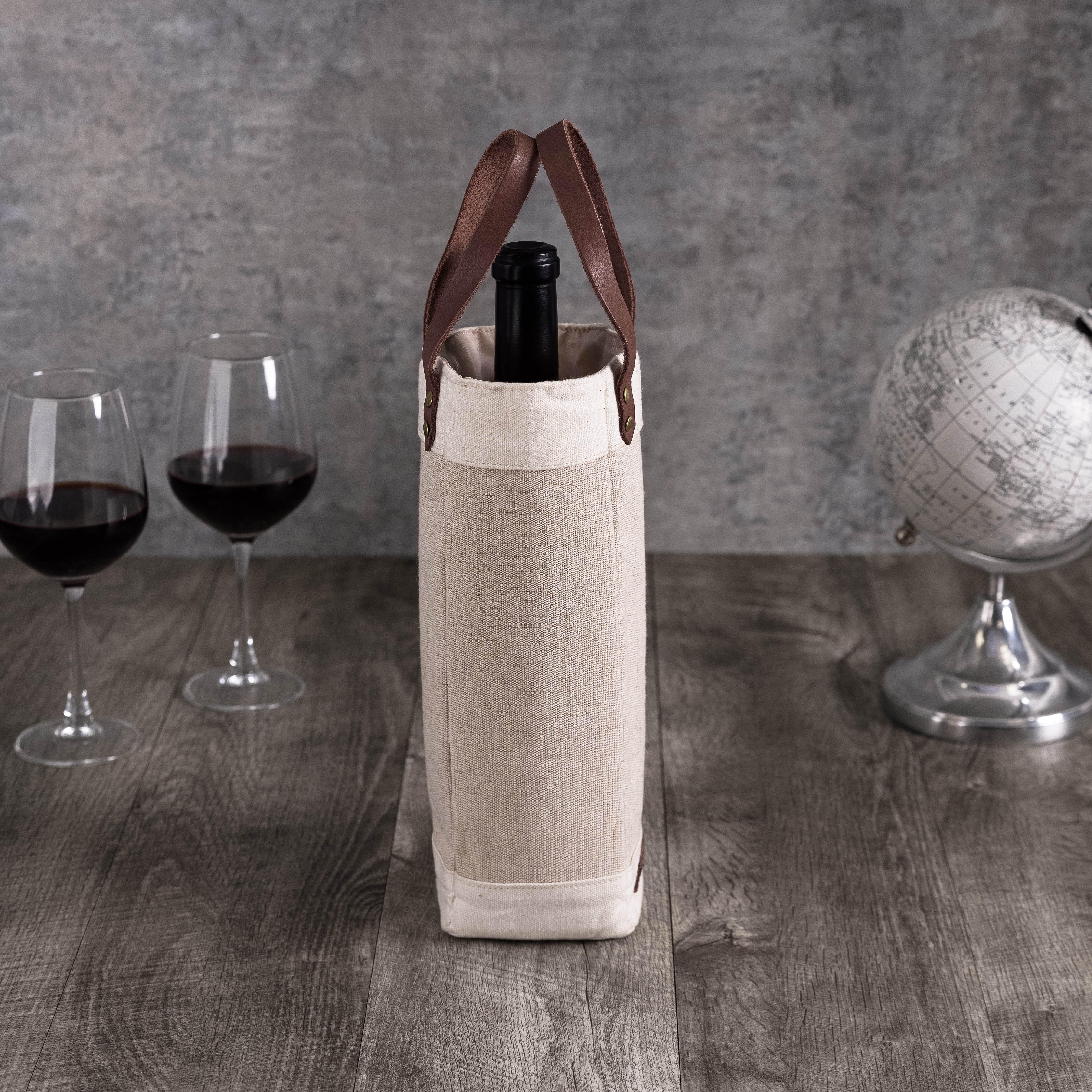 Pinot Jute Single Bottle Insulated Wine Bag