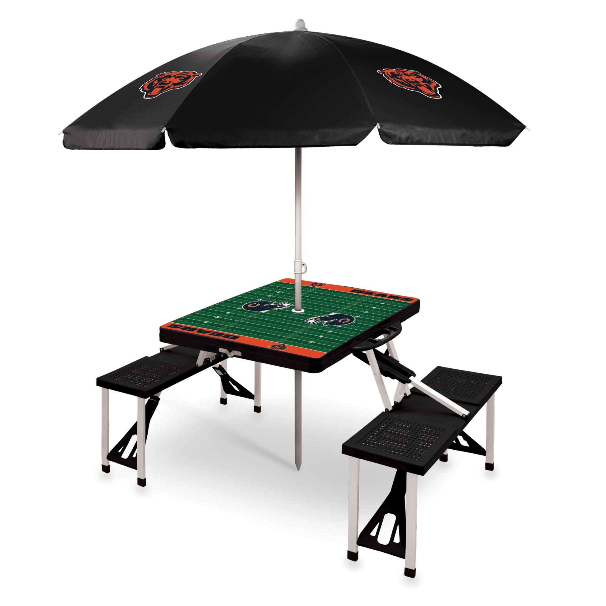 Chicago Bears - Picnic Table Portable Folding Table with Seats and Umbrella