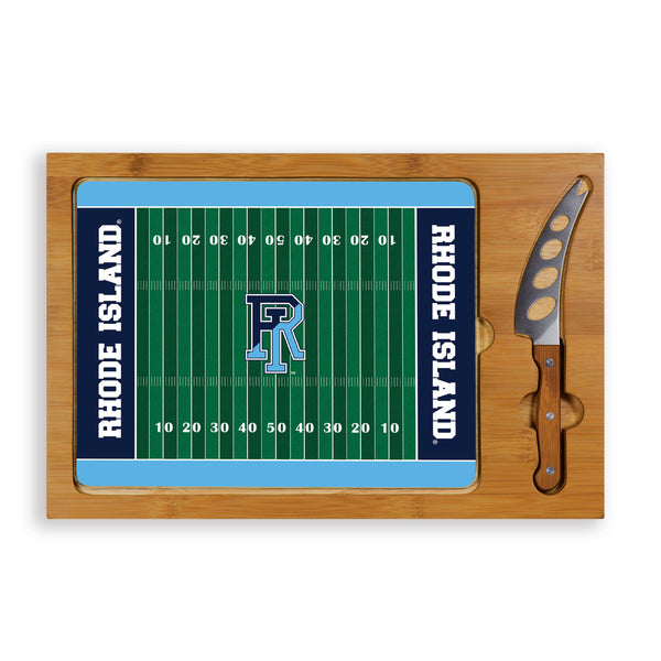 Rhode Island Rams - Icon Glass Top Cutting Board & Knife Set