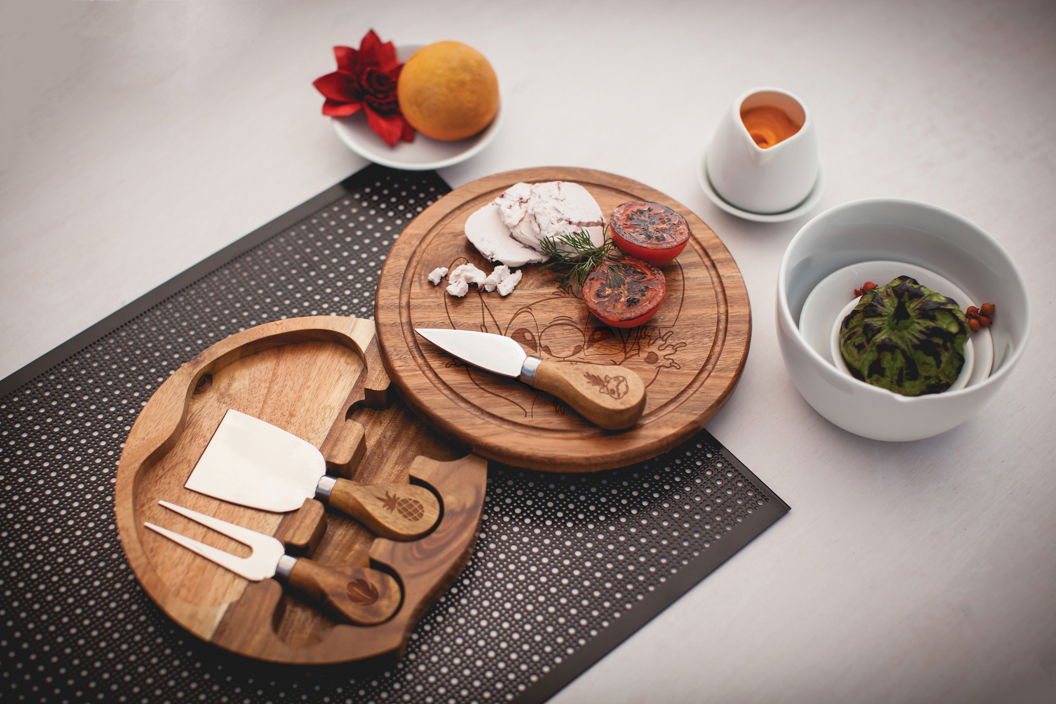 Lilo & Stitch Hands Raised - Acacia Brie Cheese Cutting Board & Tools Set