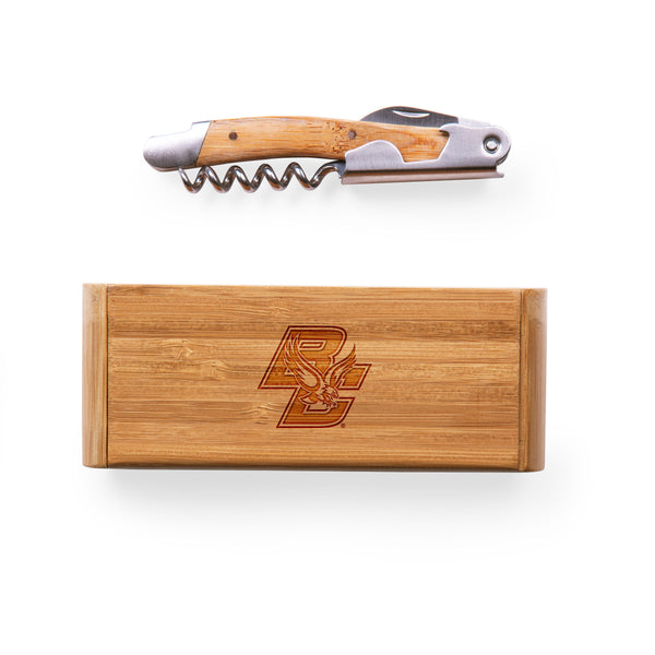 Boston College Eagles - Elan Deluxe Corkscrew In Bamboo Box
