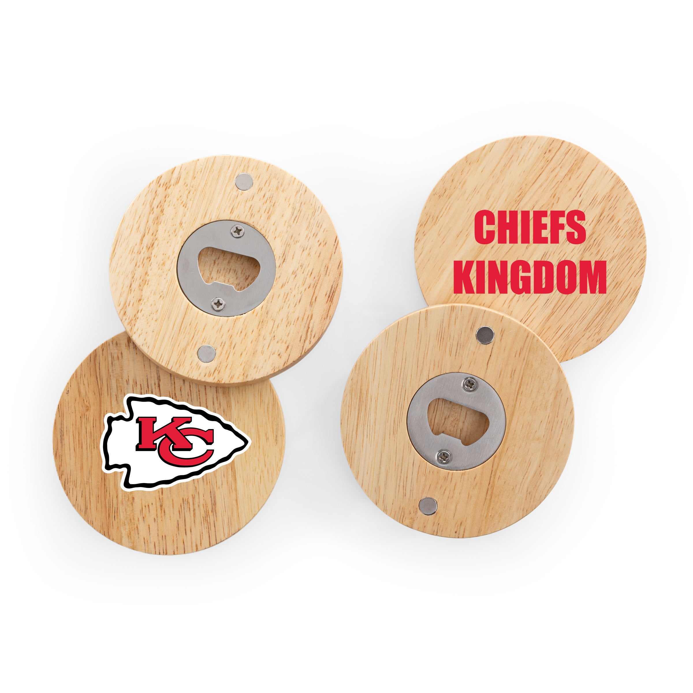 Kansas City Chiefs - Coasters with Bottle Openers Set of 4