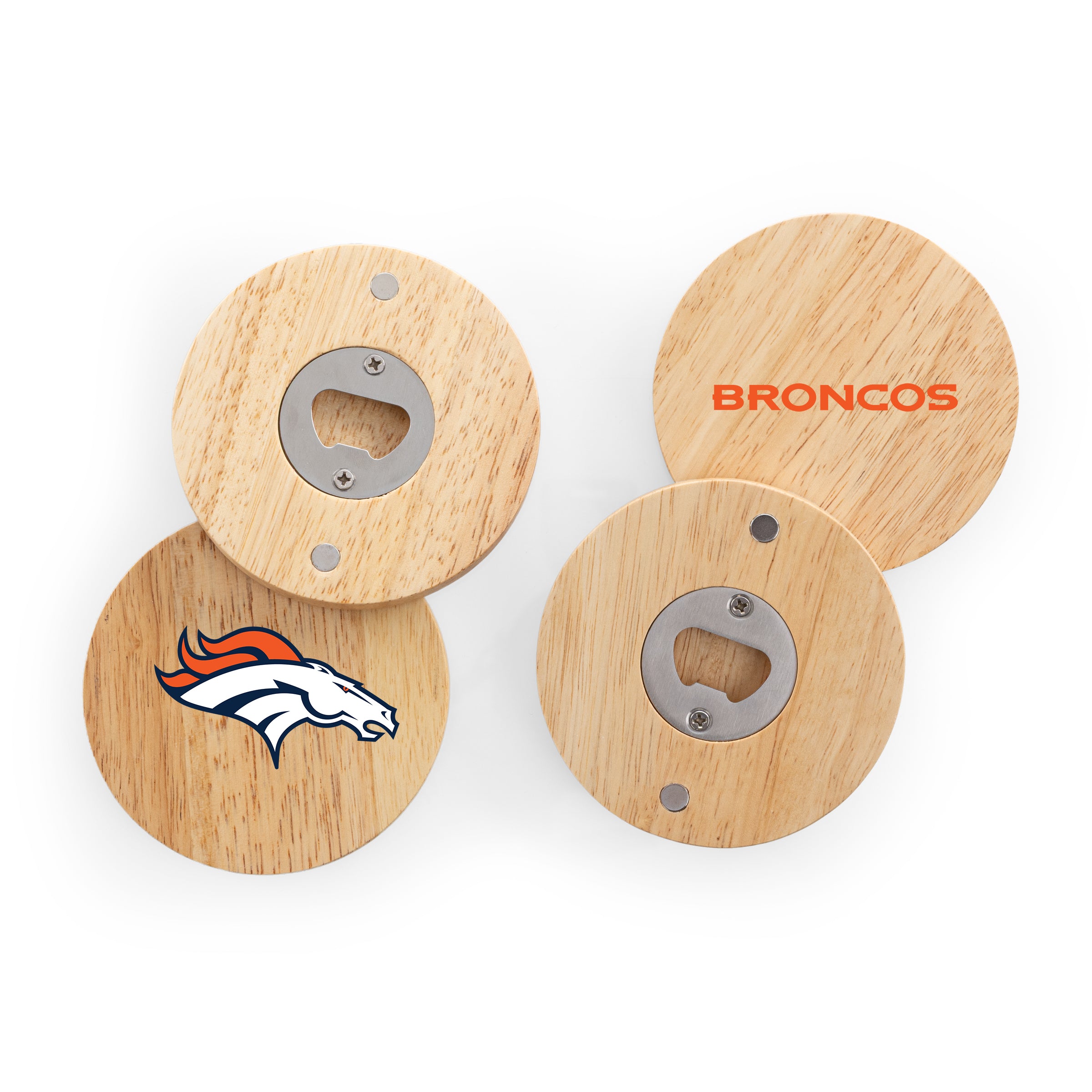 Denver Broncos - Coasters with Bottle Openers Set of 4