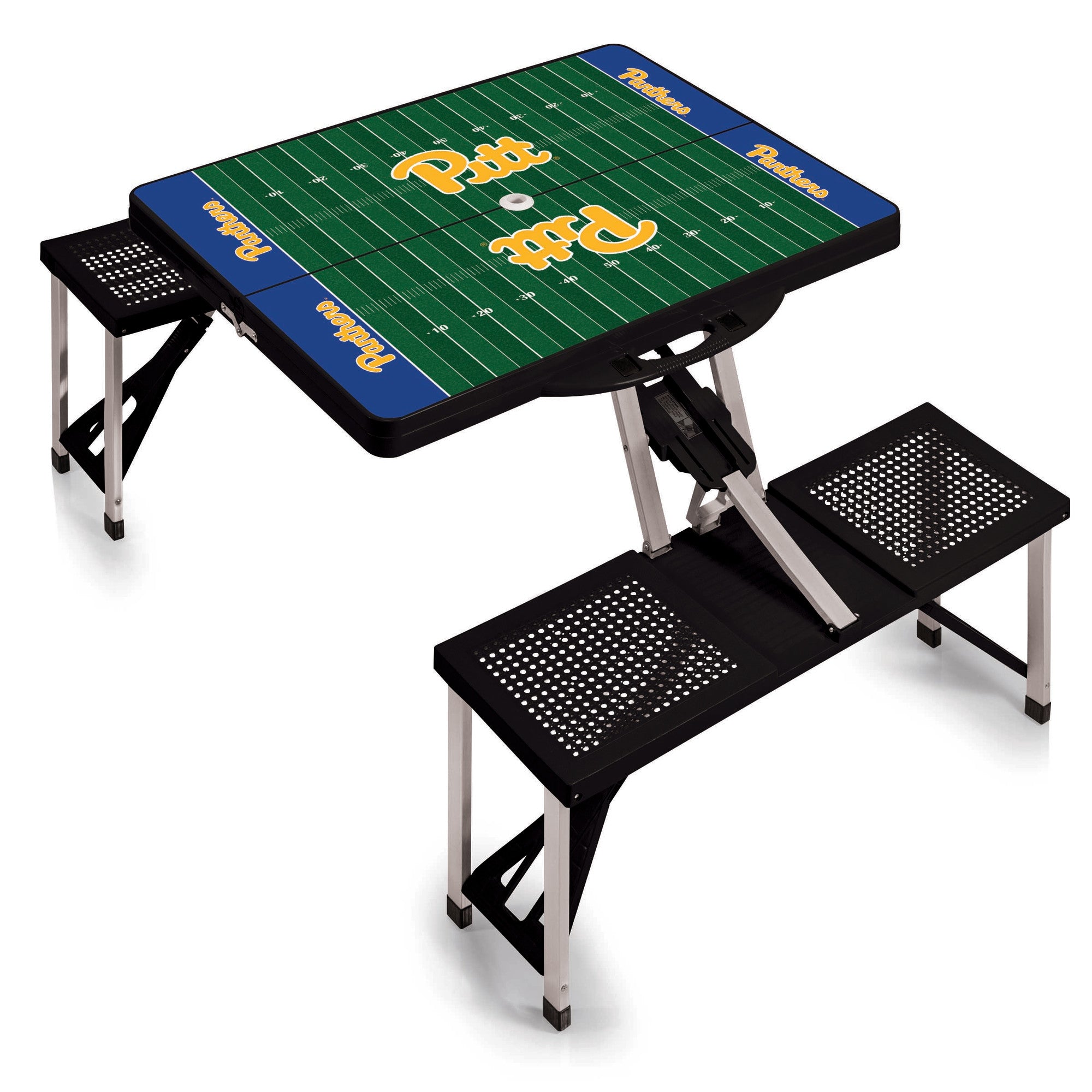 Pittsburgh Panthers Football Field - Picnic Table Portable Folding Table with Seats