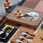 Miami Dolphins - Concerto Glass Top Cheese Cutting Board & Tools Set