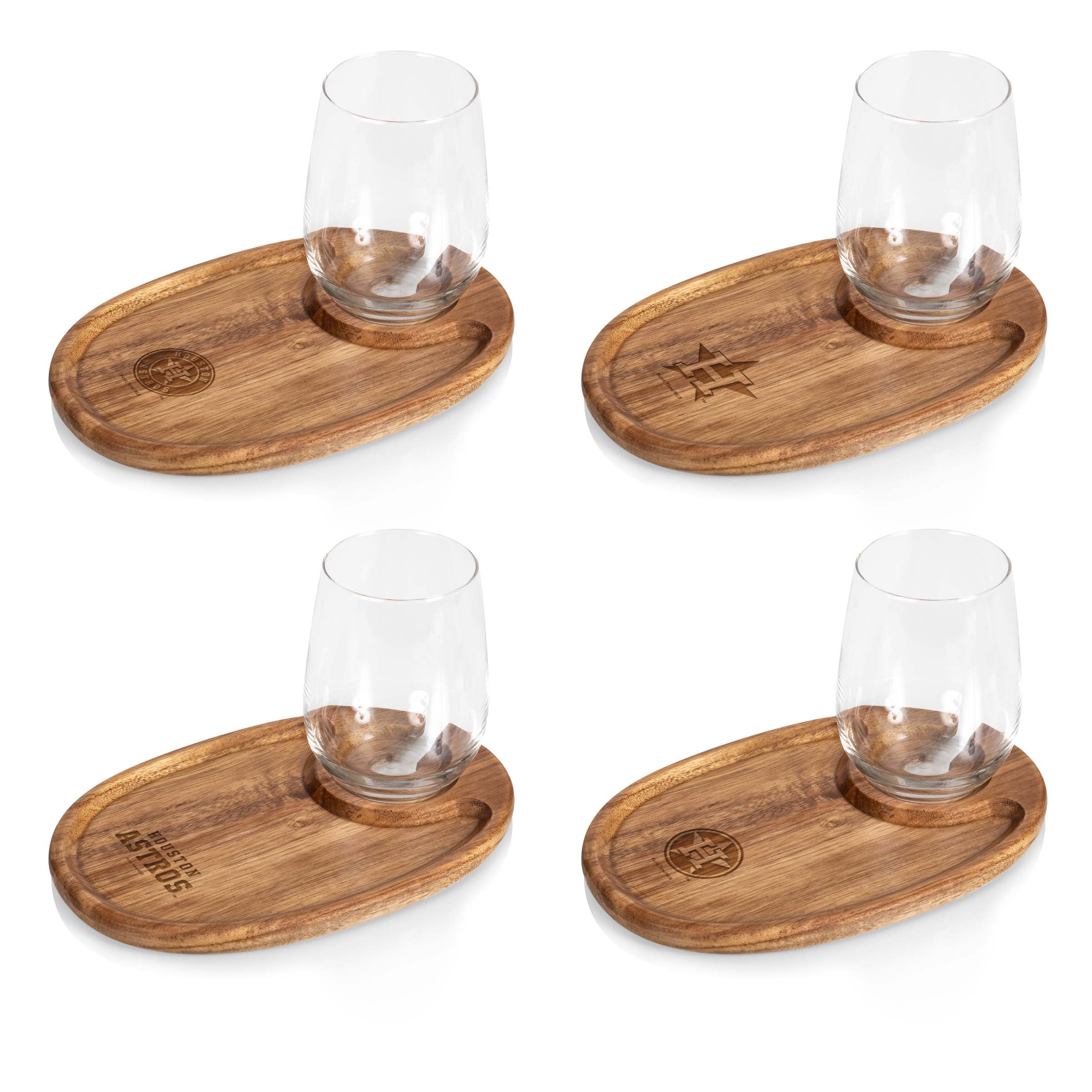 Houston Astros - Wine Appetizer Plate Set Of 4