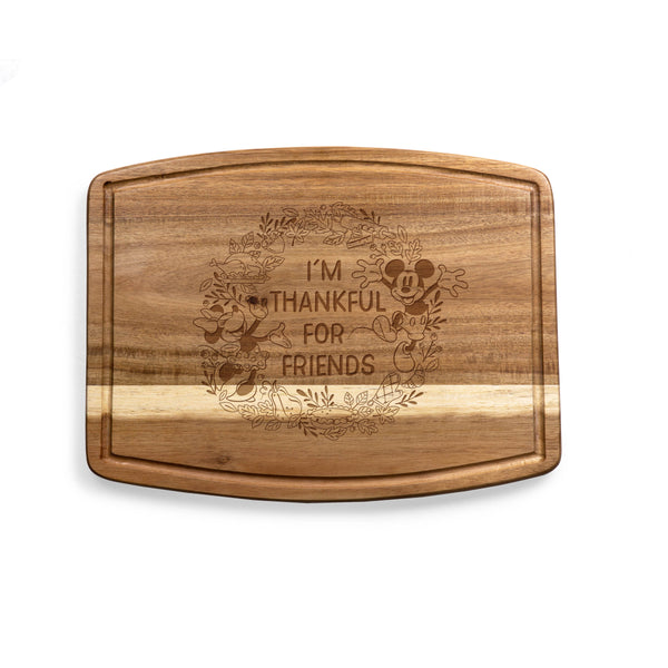 Mickey & Minnie Mouse Thanksgiving - Ovale Acacia Cutting Board