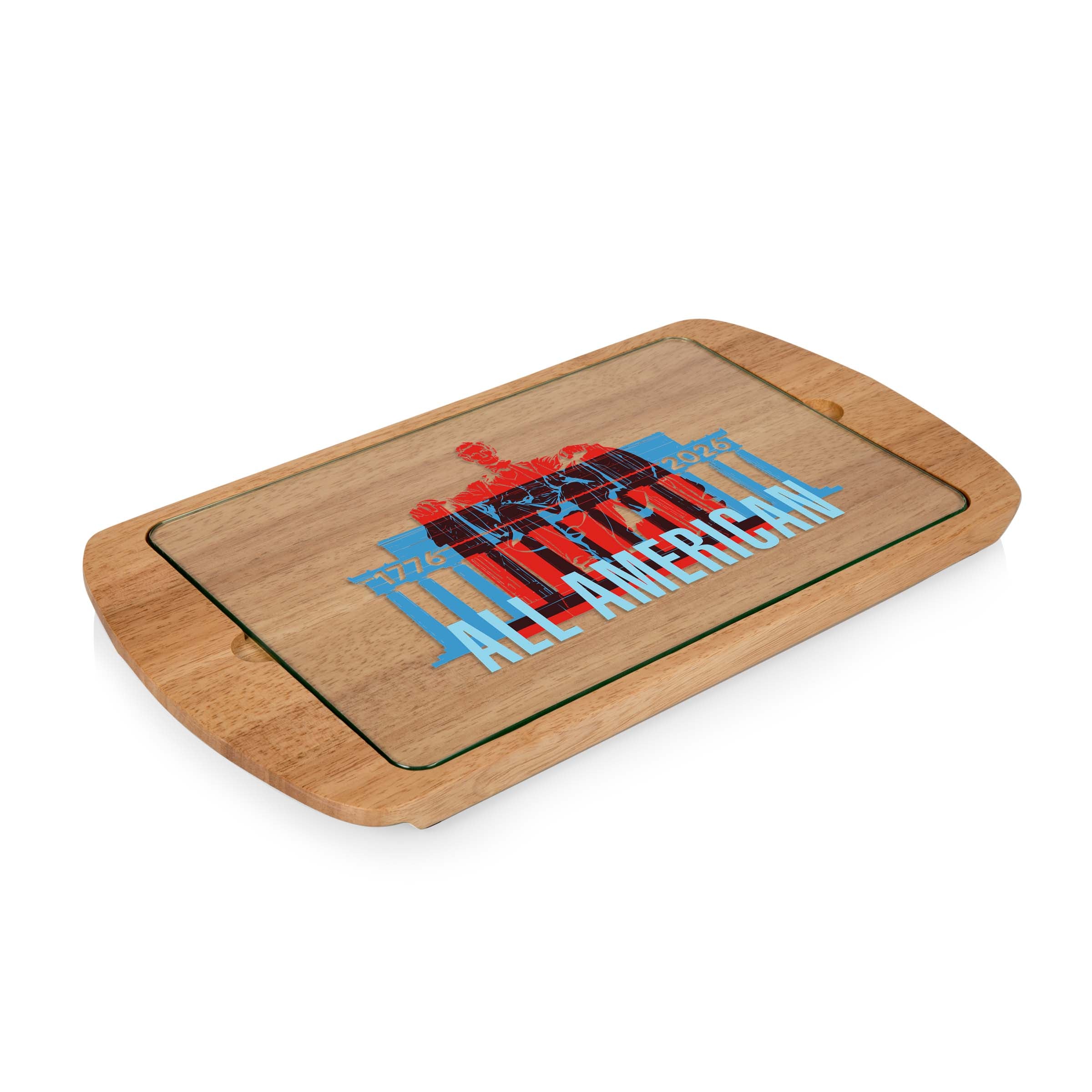America250 All American - Billboard Glass Top Serving Tray