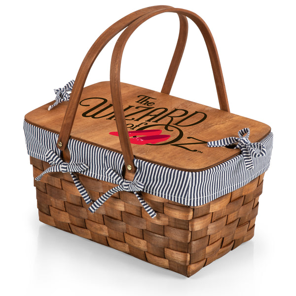 Wizard of Oz - Kansas Handwoven Wood Picnic Basket