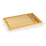 Mizzou Tigers Football Field - Icon Glass Top Cutting Board & Knife Set